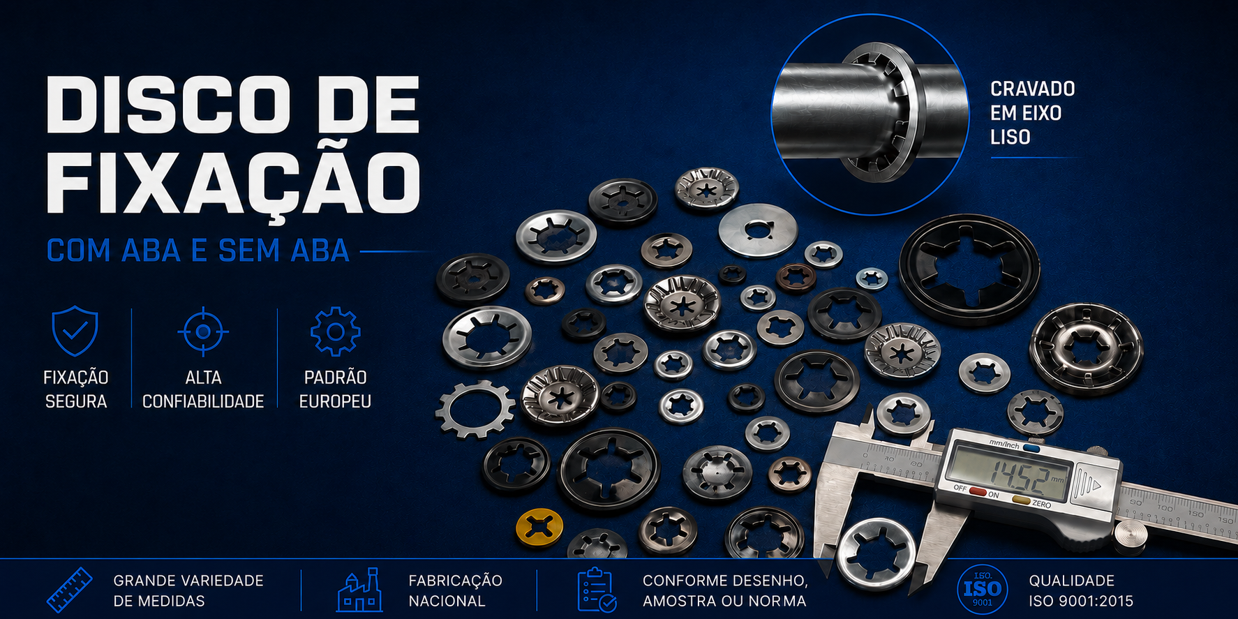 Disco de Fixação com Aba para Eixo Axial Liso | Unistamp Metais