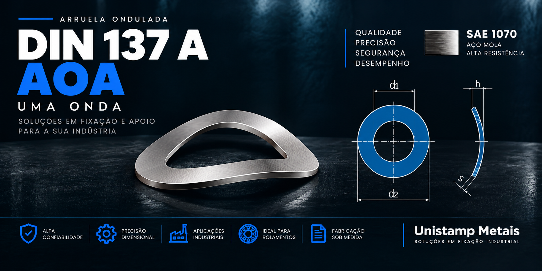 Arruela Ondulada DIN 137 A - Unistamp Metais