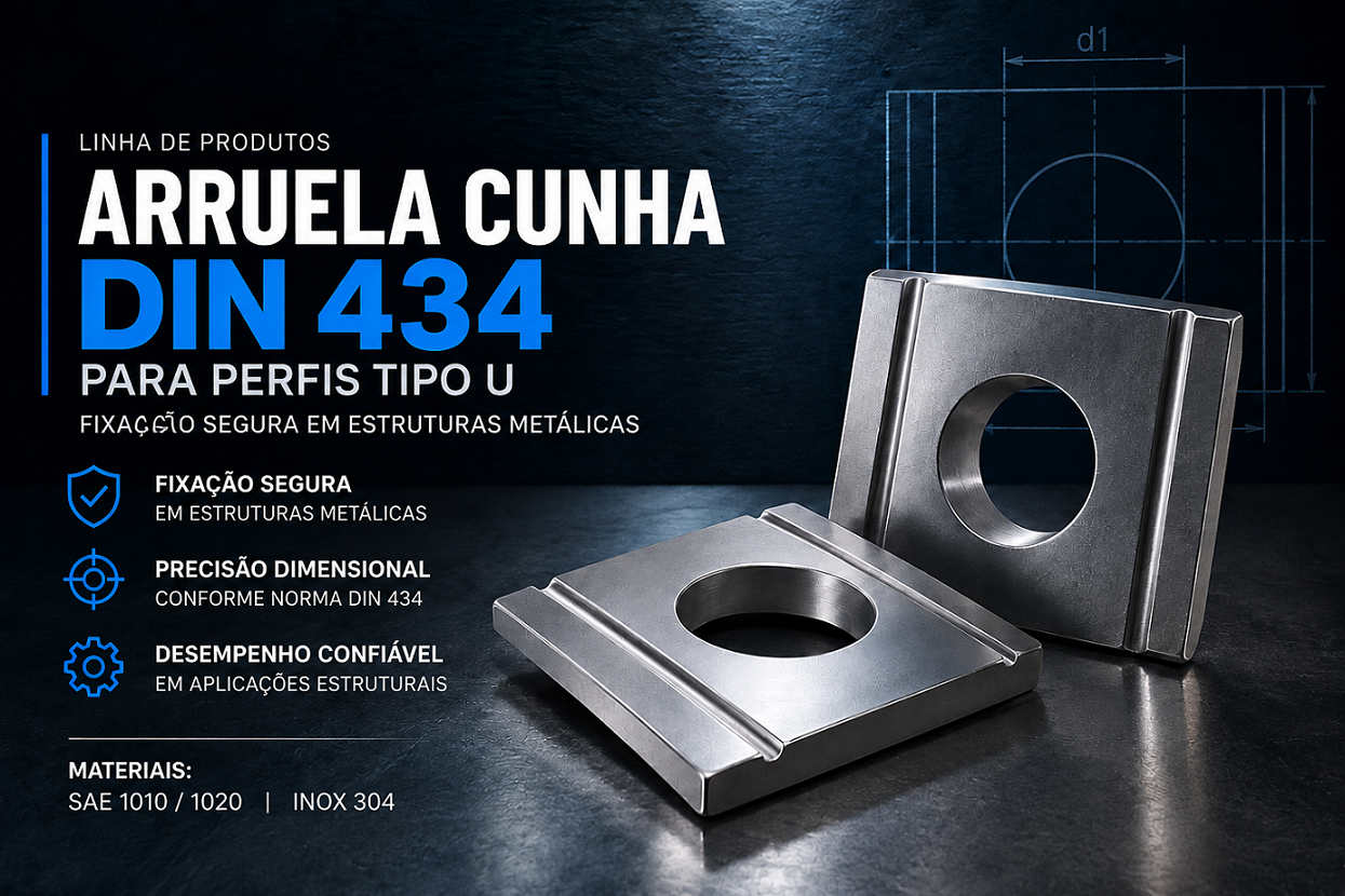 Arruela Cunha DIN 434 para perfis tipo U - Unistamp Metais